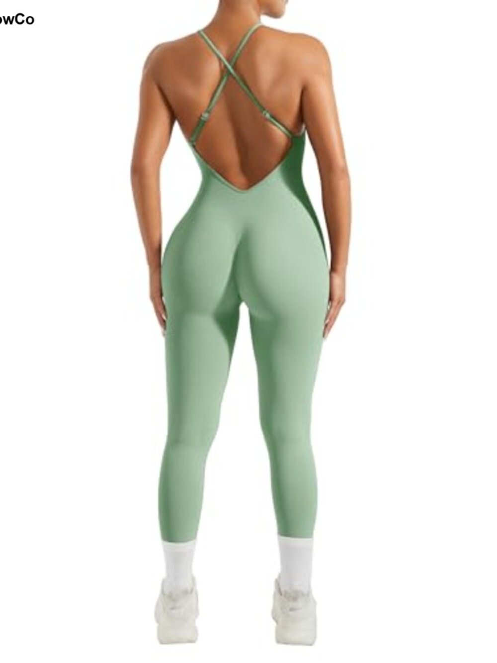 Strappy Backless One Piece Jumpsuit Tummy Control Workout Romper
